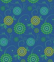 Floral pattern on blue background vector