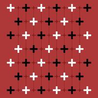 Red background with gothic crosses vector