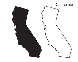 Silhouett map of California state vector