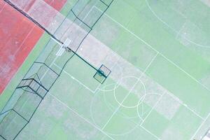 empty sports court geometric patterns from drone perspective photo