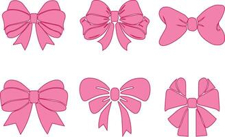 Beautiful bows elements collection vector