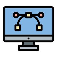 Graphic design icon flat line style illustration representing visual communication and creative layout, suitable for branding, digital media, and design-related projects vector