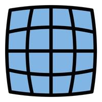 Grid icon flat line style illustration representing structured layout and alignment, suitable for design systems, user interfaces, and architectural or engineering projects vector