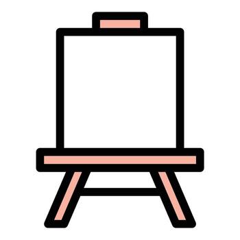 lona icono plano línea estilo ilustración representando un superficie para pintura o creativo trabajar, adecuado para Arte proyectos, diseño herramientas, y visual expresión plataformas vector