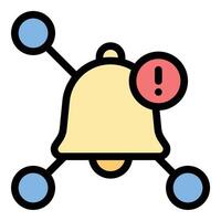 Notification social network icon flat line style illustration representing real-time updates and user alerts, suitable for social media platforms, communication apps, and digital engagement tools vector