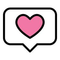 Chat like icon flat line style illustration representing positive communication and user engagement, suitable for social media, messaging apps, and customer interaction platforms vector