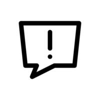Rounded chat box exclamation icon thick line vector