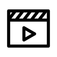 Clapperboard icon thick bold line vector