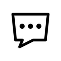 Rounded chat box dots icon thick bold line vector