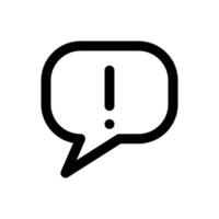 Speech bubble exclamation icon thick line vector