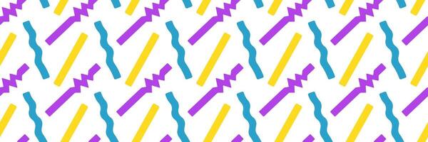 Dynamic seamless pattern with abstract geometric shapes and wavy lines vector