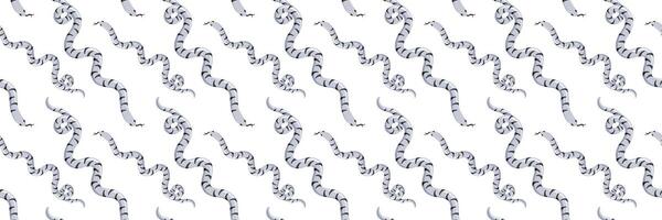 Black and white seamless pattern with tropical snakes vector
