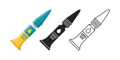 A set of three different types of glue vector