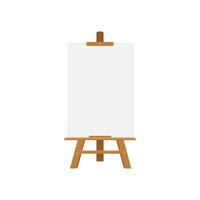 An easel with a blank white board on it vector