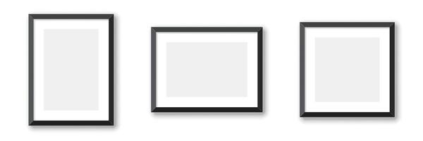 Three black frames on a white background vector