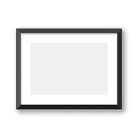 A blank black frame on a white wall vector