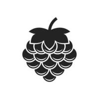 Raspberry black icon isolated on white background vector