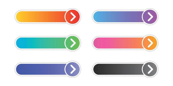 Four colorful buttons with arrows on them vector