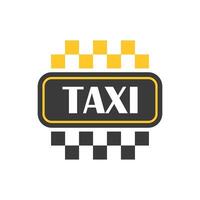 A taxi logo with yellow and black checkered pattern vector