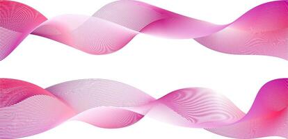 Pink line wave as breast cancer abstract background. curve light magenta tech design. Silk fiber swirl curved in wind flow. Purple wavy soft effect design. vector