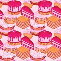 colorful cake dessert pattern vector