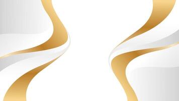 Abstract elegant white-gray and golden luxury wave background vector