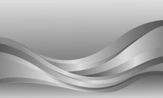 Elegant abstract silver luxury background with wave shapes vector