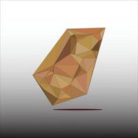 a low polygonal diamond shape on a white background vector