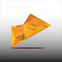 an orange triangle with a shadow on it vector
