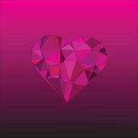 a pink heart shaped polygonal design on a black background vector