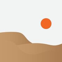 a desert landscape with a sun in the white sky vector