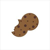 two chocolate chip cookies on a white background vector
