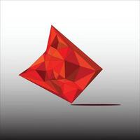 a red diamond is shown in a low polygonal style vector