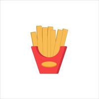 french fries icon in a red box on a white background vector