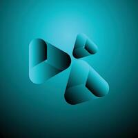 a blue background with three triangles on it vector