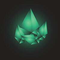 green 3d geometric abstract background vector