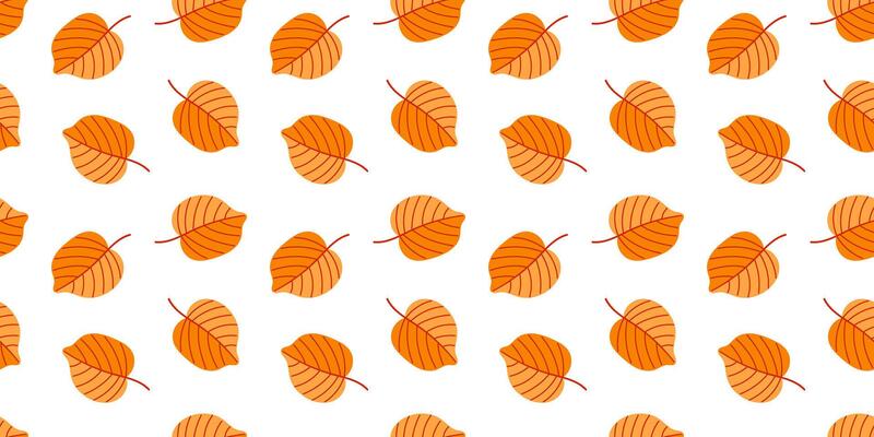 Stylized Pattern of Orange Leaves Designed for Creative Autumn Themed Designs and Projects