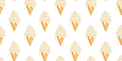 Cute pastel ice cream seamless pattern vector