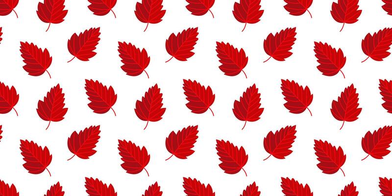 Red autumn leaf seamless pattern background