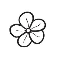 Flower of stawberry hand drawn isolated illustration for food product desing. Fresh garden plant black and white, spring blooming. Summer floral sketch in line art style for cosmetic, textile. vector