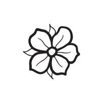 Flower of stawberry hand drawn isolated illustration for food product desing. Fresh garden plant black and white, spring blooming. Summer floral sketch in line art style for cosmetic vector