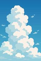 clouds in the sky anime style background vector