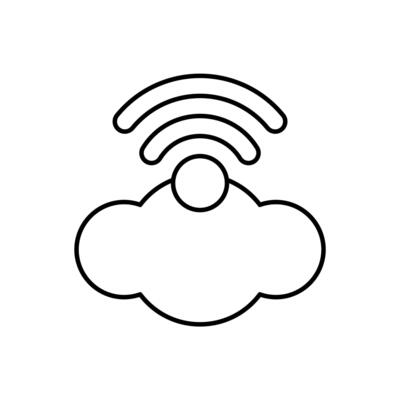 Icon a cloud, isolated against a clean background.