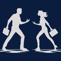 Flat Design Relationship Problem Icon Arguing Couple Silhouette vector