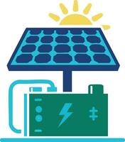Basic Solar Panel Stand Icon Battery Energy Illustration vector