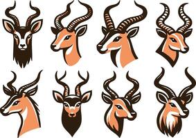 Antelope Drawing Elegant Wild Animal on White Background vector