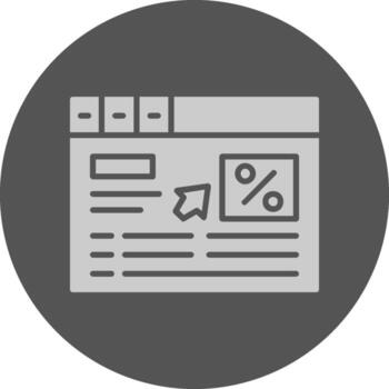 Click through rate Circle Minimal Grey Circle Style Icon vector