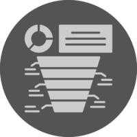 Funnel chart Circle Minimal Grey Circle Style Icon vector