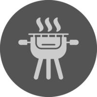 Grill Minimal Grey Circle Style Icon vector