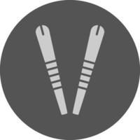 Chopsticks Minimal Grey Circle Style Icon vector